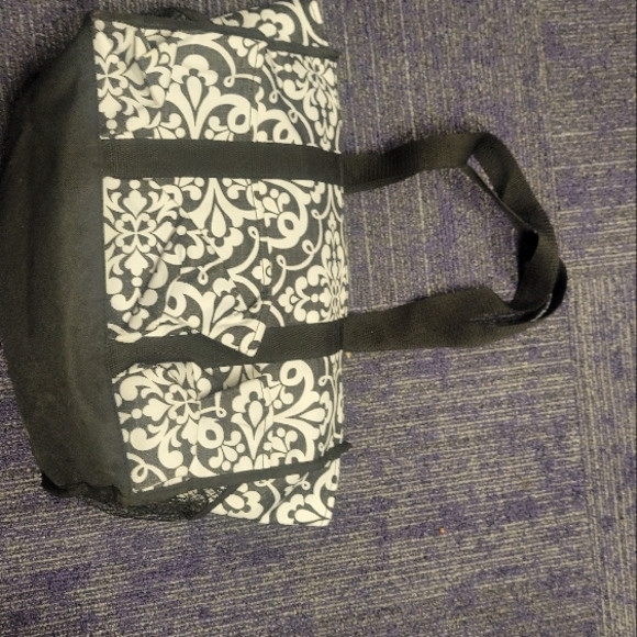 Black and White Tote Bag with Embroidered Letter A - Picture 2 of 4